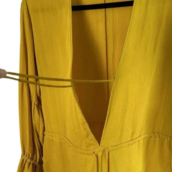 H&M  puffed sleeve hi lo tunic,peasant,boho, sz 6,  cut out,deep v,Pheobie - Picture 12 of 16